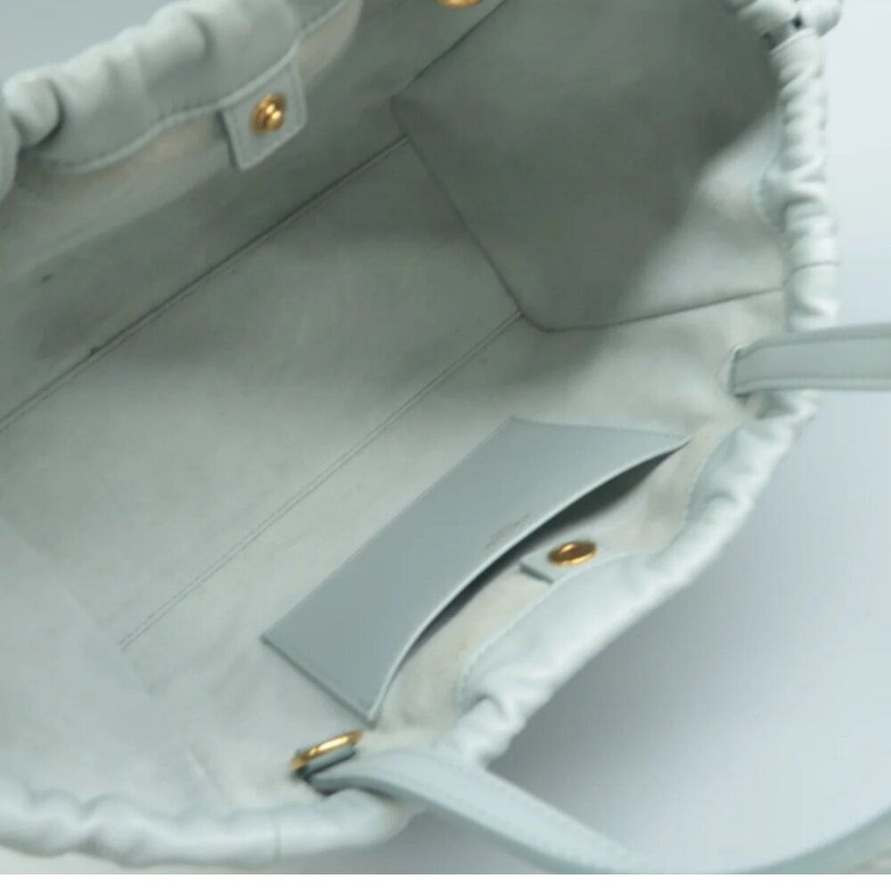 100% Authentic CELINE Blue Leather Satchel - Picture 9 of 12
